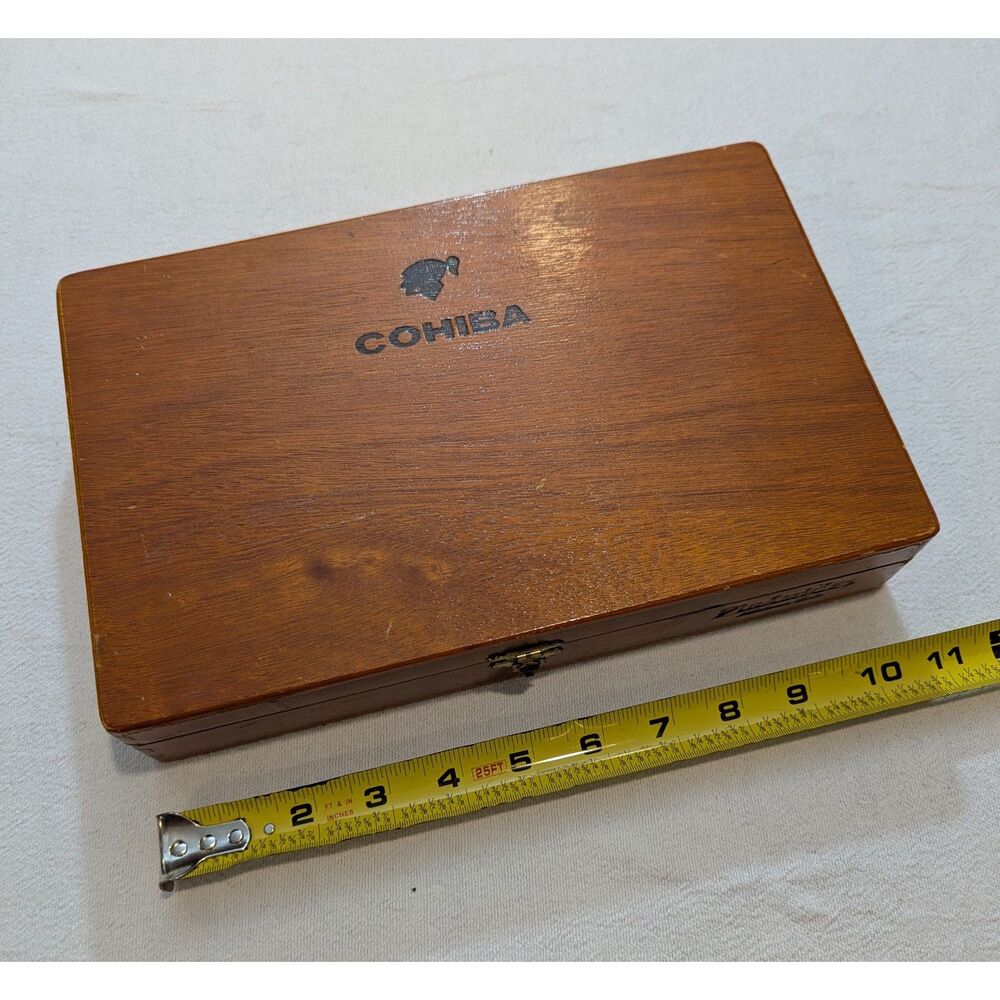 Cohiba Piramides Empty Wooden Cigar Box – 10.5" Keepsake/Decor w/ Humidor Stuff
